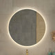 Miroir rond LED anti-bris cadre aluminium en retrait
