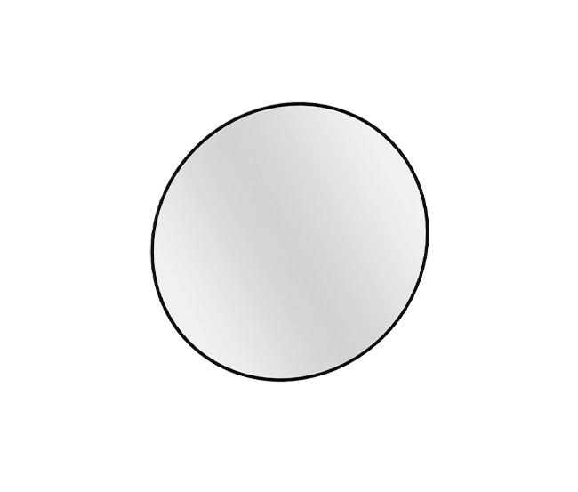 Miroir rond LED cadre métallique noir mat ou or