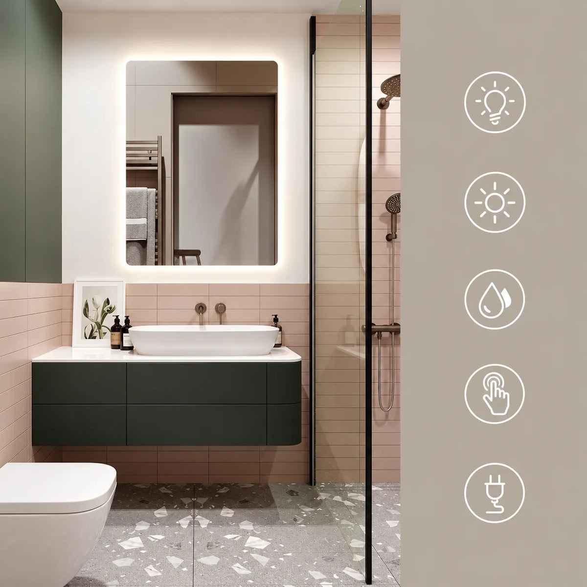 LUMEA — Miroir de Salle de Bain Rétroéclairé LED