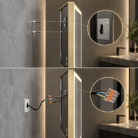 AUREO - Miroir de Salle de Bain LED Cadre Doré Aluminium, Anti-Buée