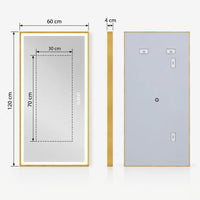 AUREO - Miroir de Salle de Bain LED Cadre Doré Aluminium, Anti-Buée