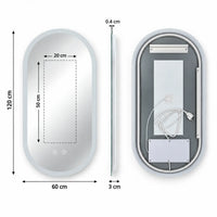 HALO Miroir Ovale Rétroéclairé LED, Cadre Aluminium