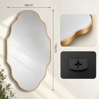 VOLUTA — Miroir Mural Asymétrique, Cadre Métal Nuage ou Lanterne