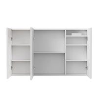 CLARYSE - Armoire Miroir 3 Portes LED Anti-Buée, Prise Intégrée, 100cm
