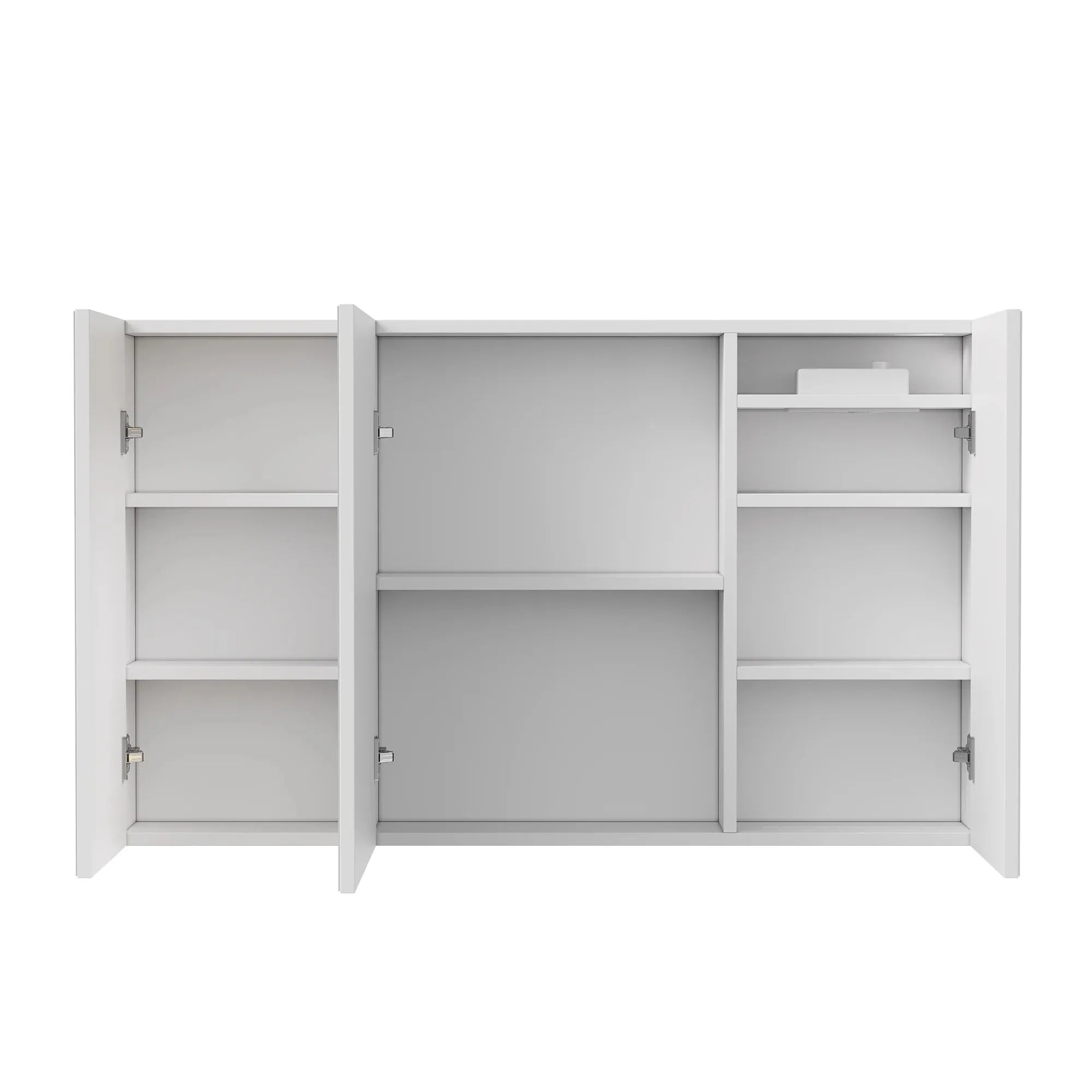 CLARYSE - Armoire Miroir 3 Portes LED Anti-Buée, Prise Intégrée, 100cm