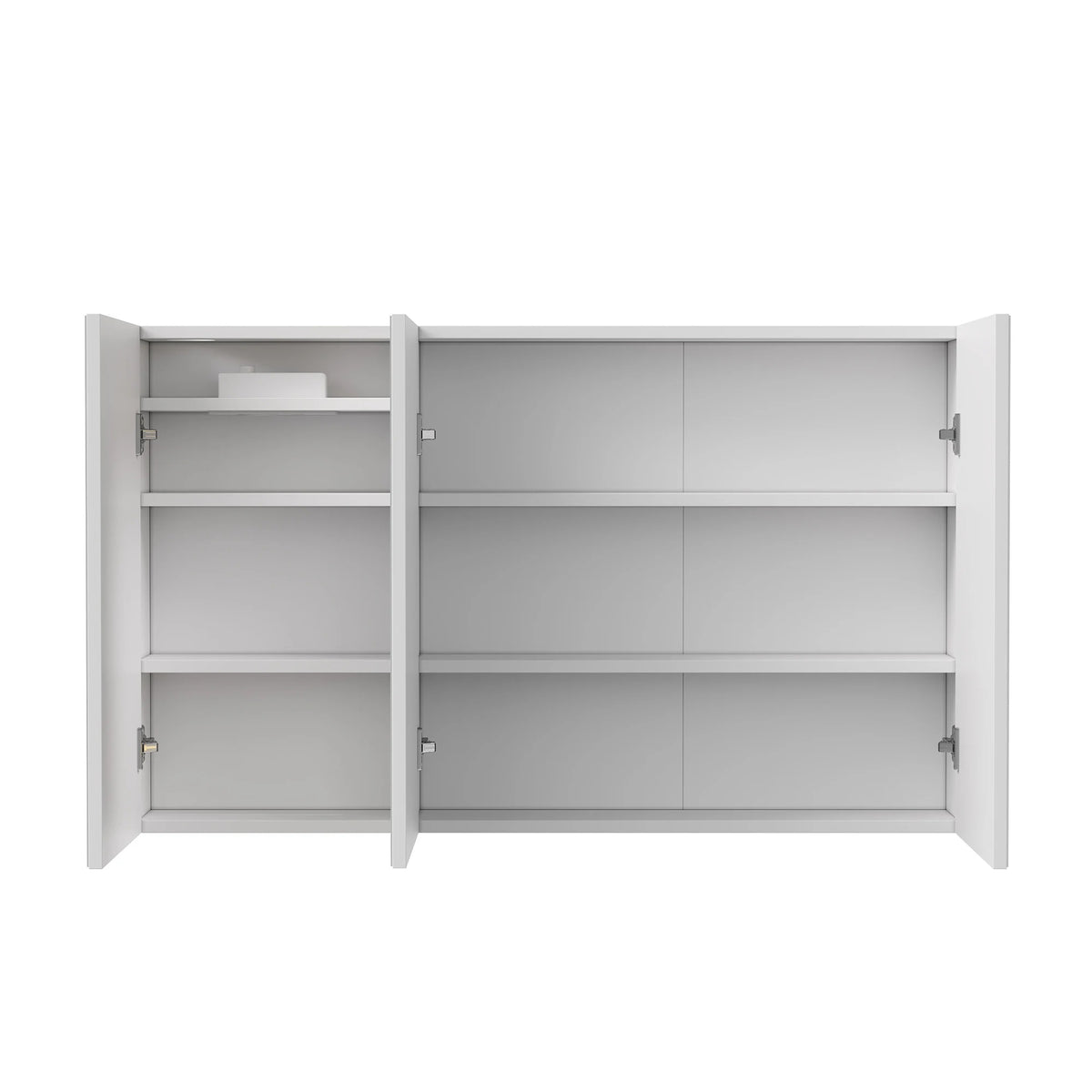 CLARYSE - Armoire Miroir 3 Portes LED Anti-Buée, Prise Intégrée, 100cm
