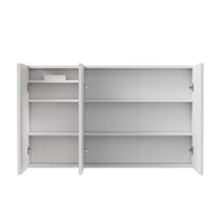 CLARYSE - Armoire Miroir 3 Portes LED Anti-Buée, Prise Intégrée, 100cm