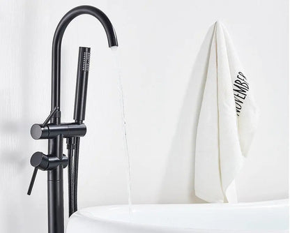 Mitigeur de baignoire sur pied noir mat