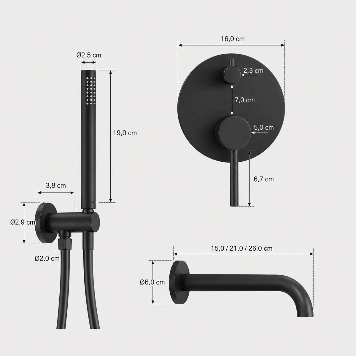 DILUVIO - Mitigeur de Bain Thermostatique Encastré