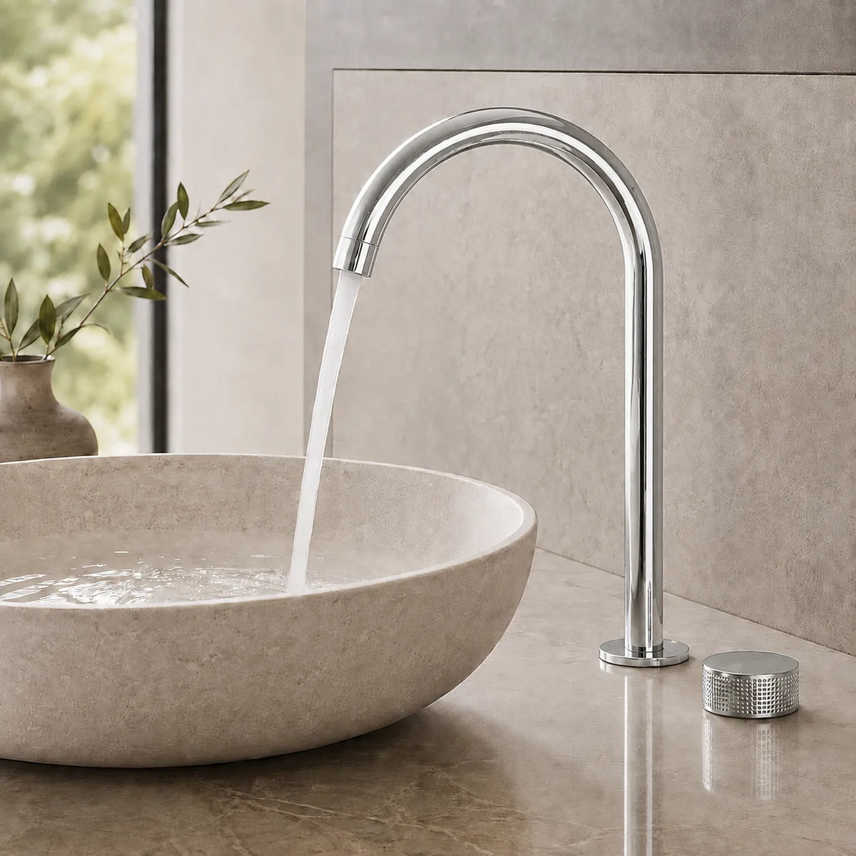 Mitigeur de Lavabo Monotrou Moleté, 4 Finitions BERILLIO
