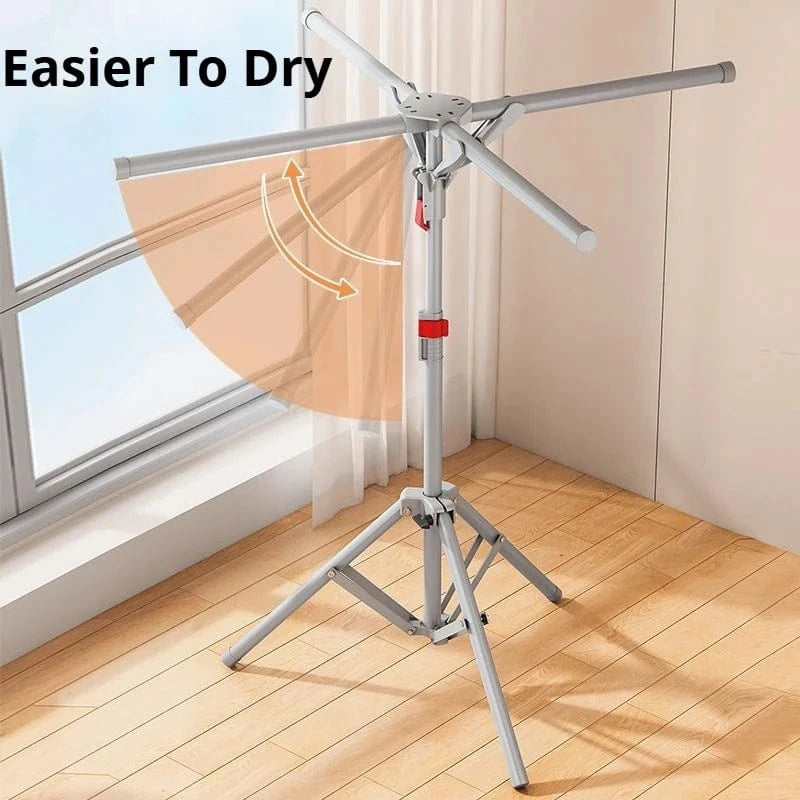 MOD Foldable Clothes Drying Rack Thickened Floor Standing Swivel Laundry Rack Portable Space Saving Clothes Dryer for Balcony