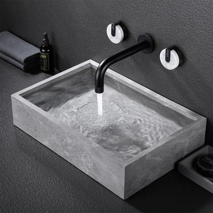 Labradorite Mitigeur de Lavabo Artisanal, Molettes en Marbre