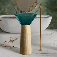 ONDA PIERRE - Vasque totem sur pied sculptural
