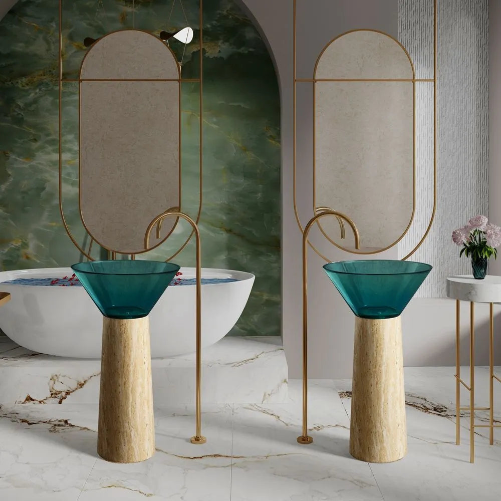 ONDA PIERRE - Vasque totem sur pied sculptural