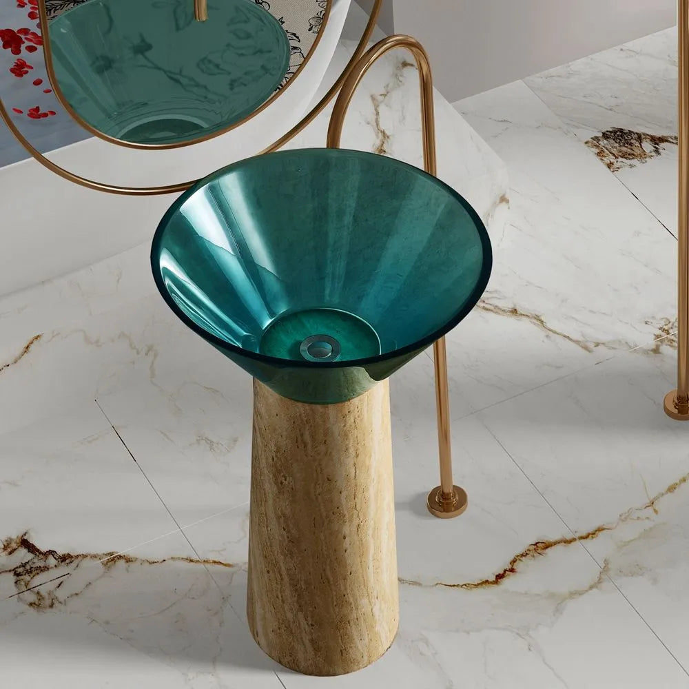 ONDA PIERRE - Vasque totem sur pied sculptural