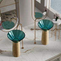 ONDA PIERRE - Vasque totem sur pied sculptural