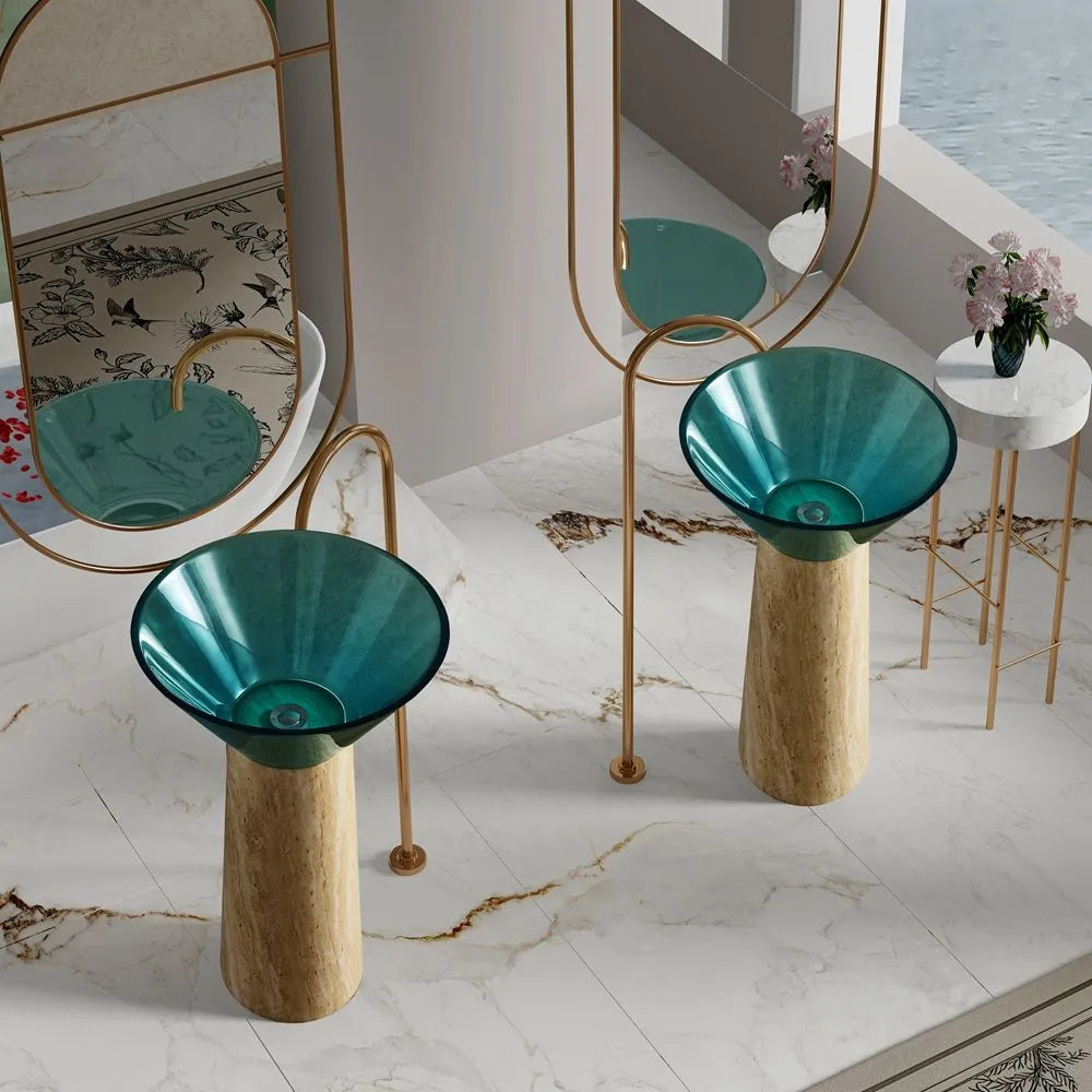 ONDA PIERRE - Vasque totem sur pied sculptural