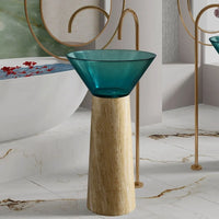 ONDA PIERRE - Vasque totem sur pied sculptural