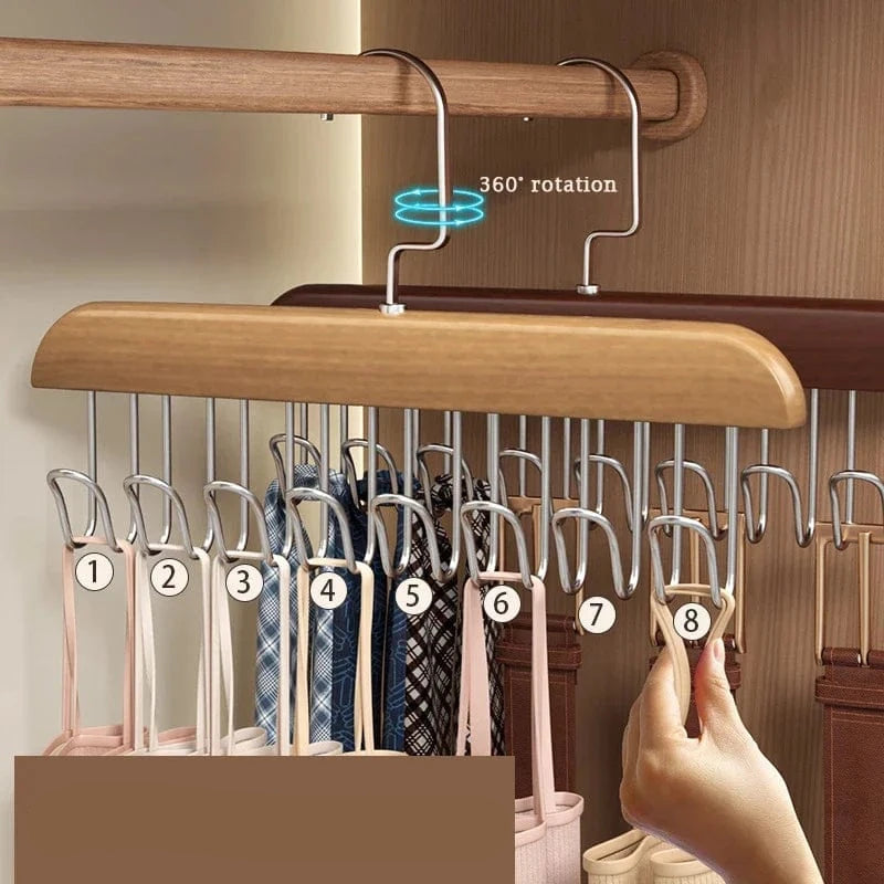 MOD Multi-functional Belt Hanger Clothes Organizer Multifunctional Wooden Underwear Vest Storage Home Dorm Wave Hanger Drying Rack