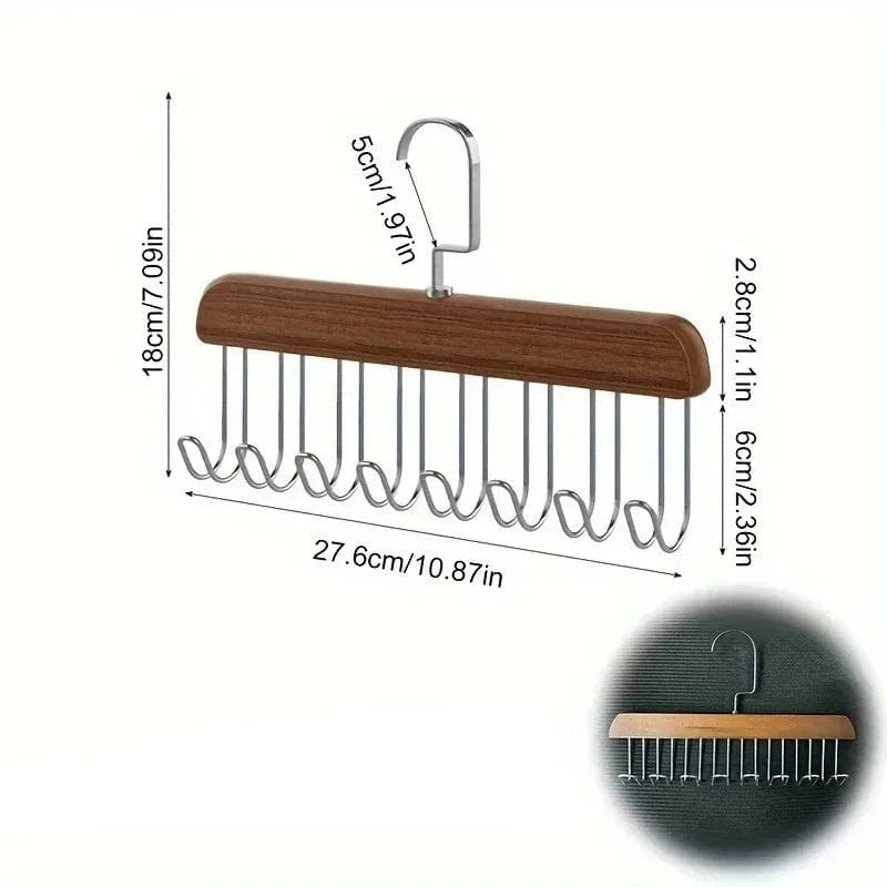 MOD Multi-functional Belt Hanger Clothes Organizer Multifunctional Wooden Underwear Vest Storage Home Dorm Wave Hanger Drying Rack