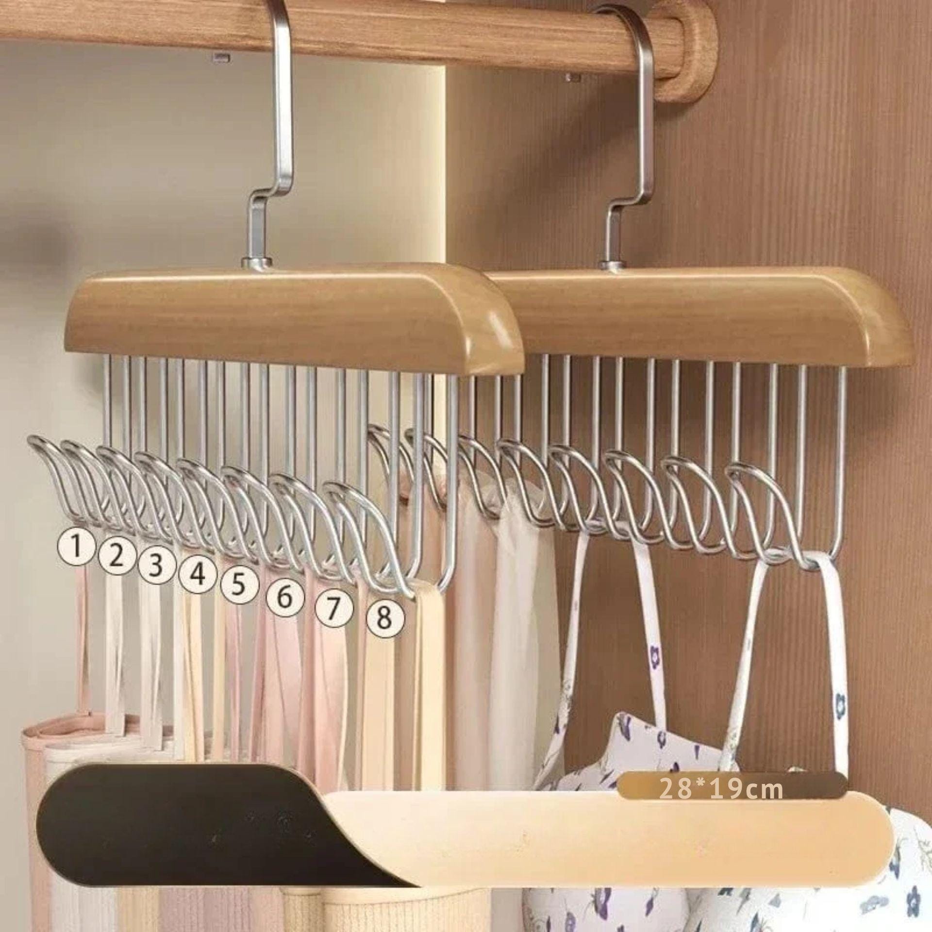 Organisateur suspendu ceinture multifonctionnel vêtements Bois / 3PCS