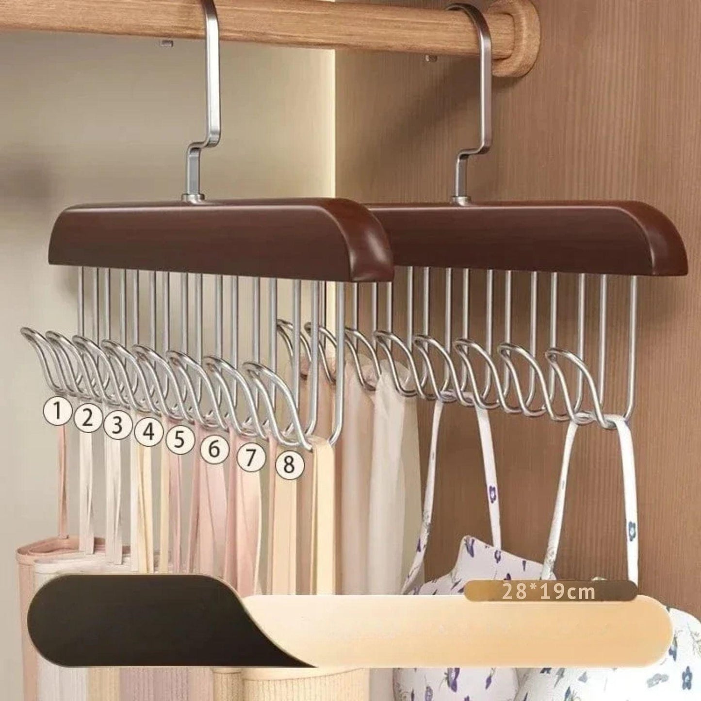 Organisateur suspendu ceinture multifonctionnel vêtements Noyer / 3PCS