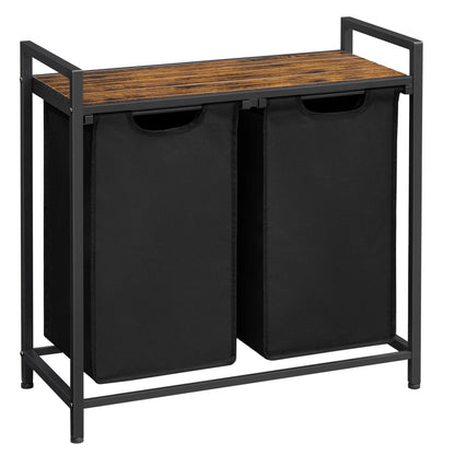 Panier à linge 2 compartiment - Organisez votre linge de manière astucieuse ! Noir