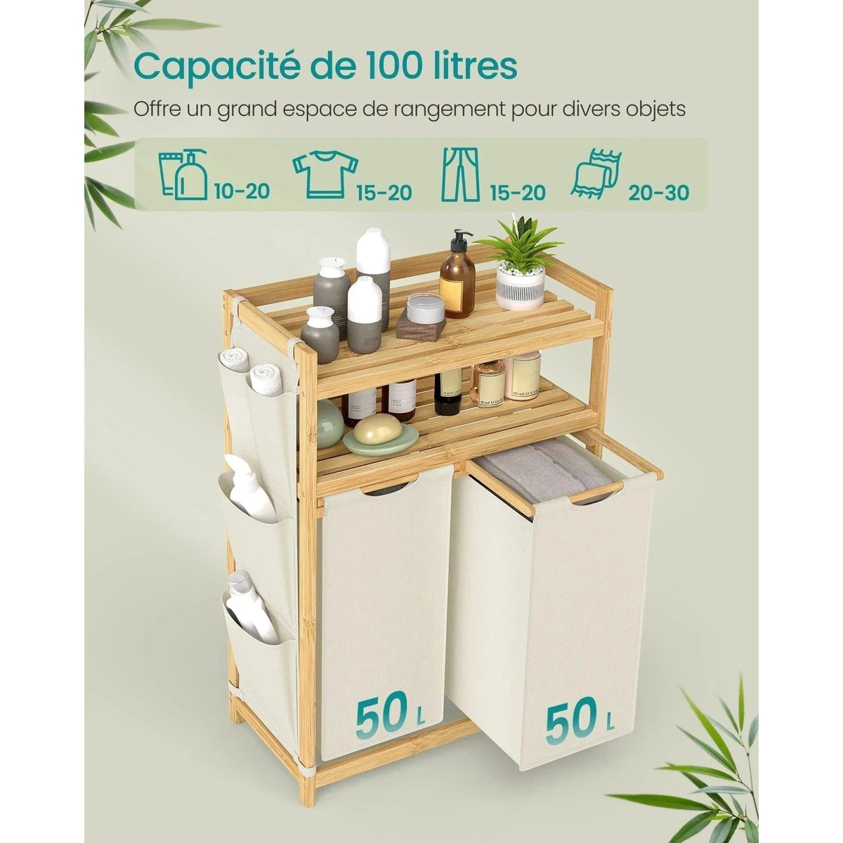 Organisateur de lessive 2 en 1 pour un rangement efficace et stylé - Aéraly