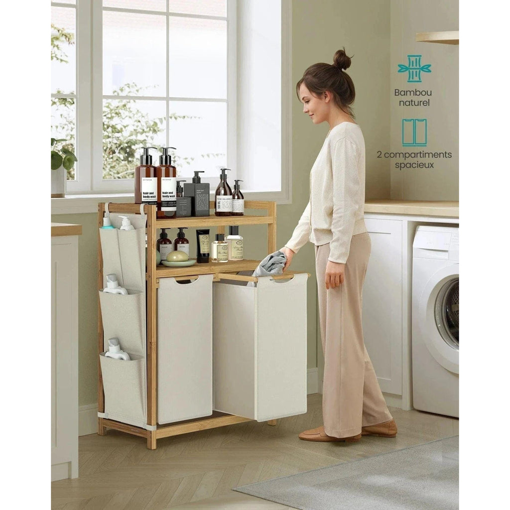 Organisateur de lessive 2 en 1 pour un rangement efficace et stylé - Aéraly