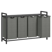 Panier à linge 4 compartiments avec étagère – Grande capacité 160 L - Aéraly