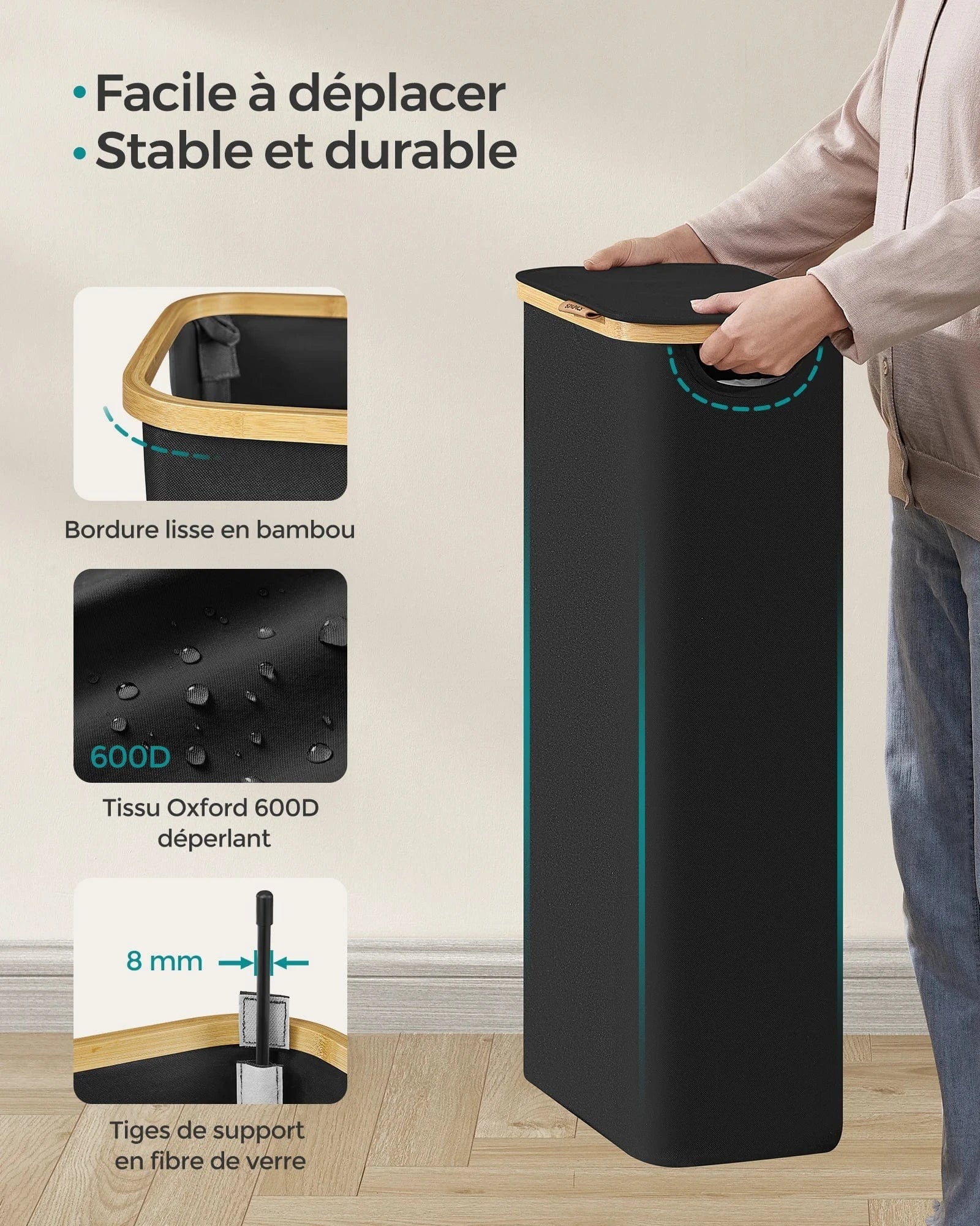 Panier à linge étroit pliable – Gain de place