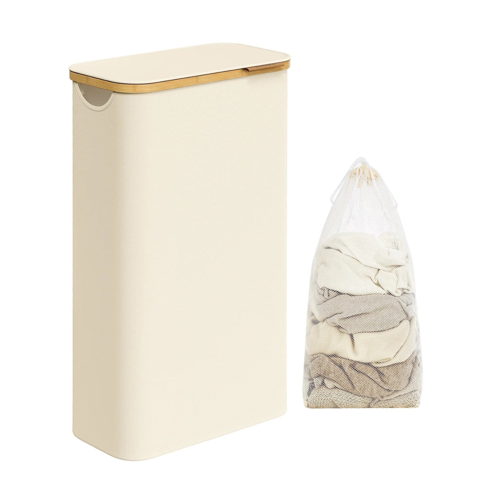 Panier à linge étroit pliable – Gain de place Beige