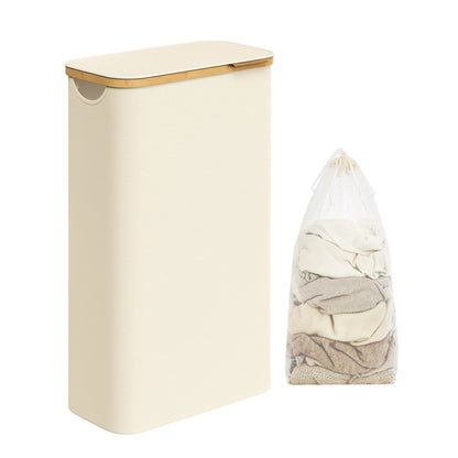 Panier à linge étroit pliable – Gain de place Beige