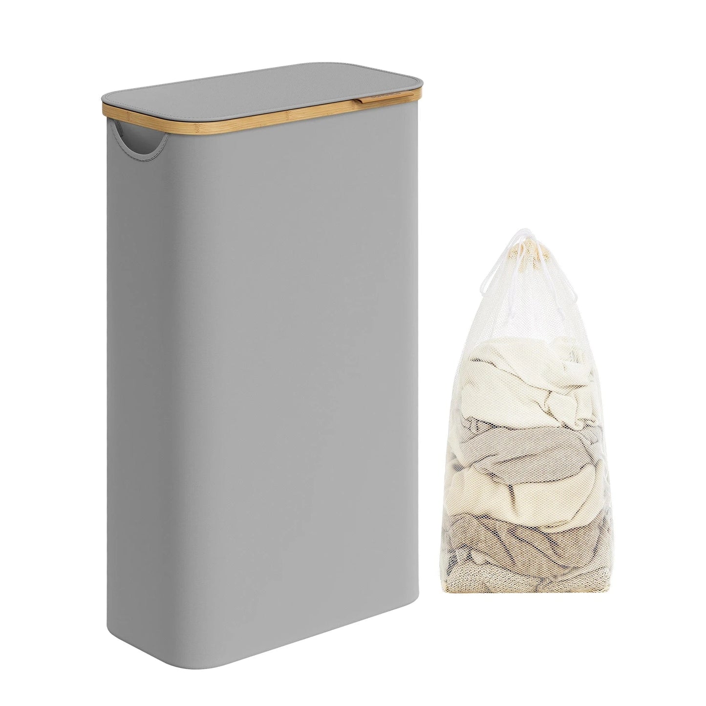 Panier à linge étroit pliable – Gain de place Gris