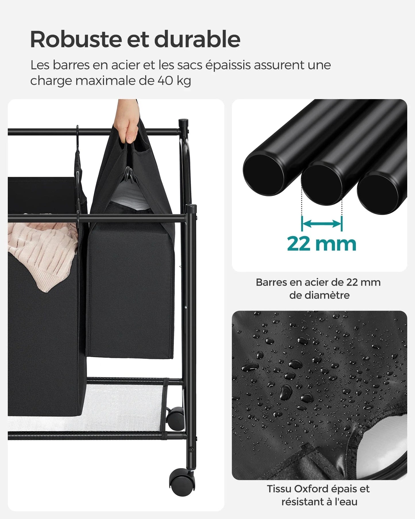 panier à linge 4 compartiments - Bénéficiez d'un rangement pratique et élégant
