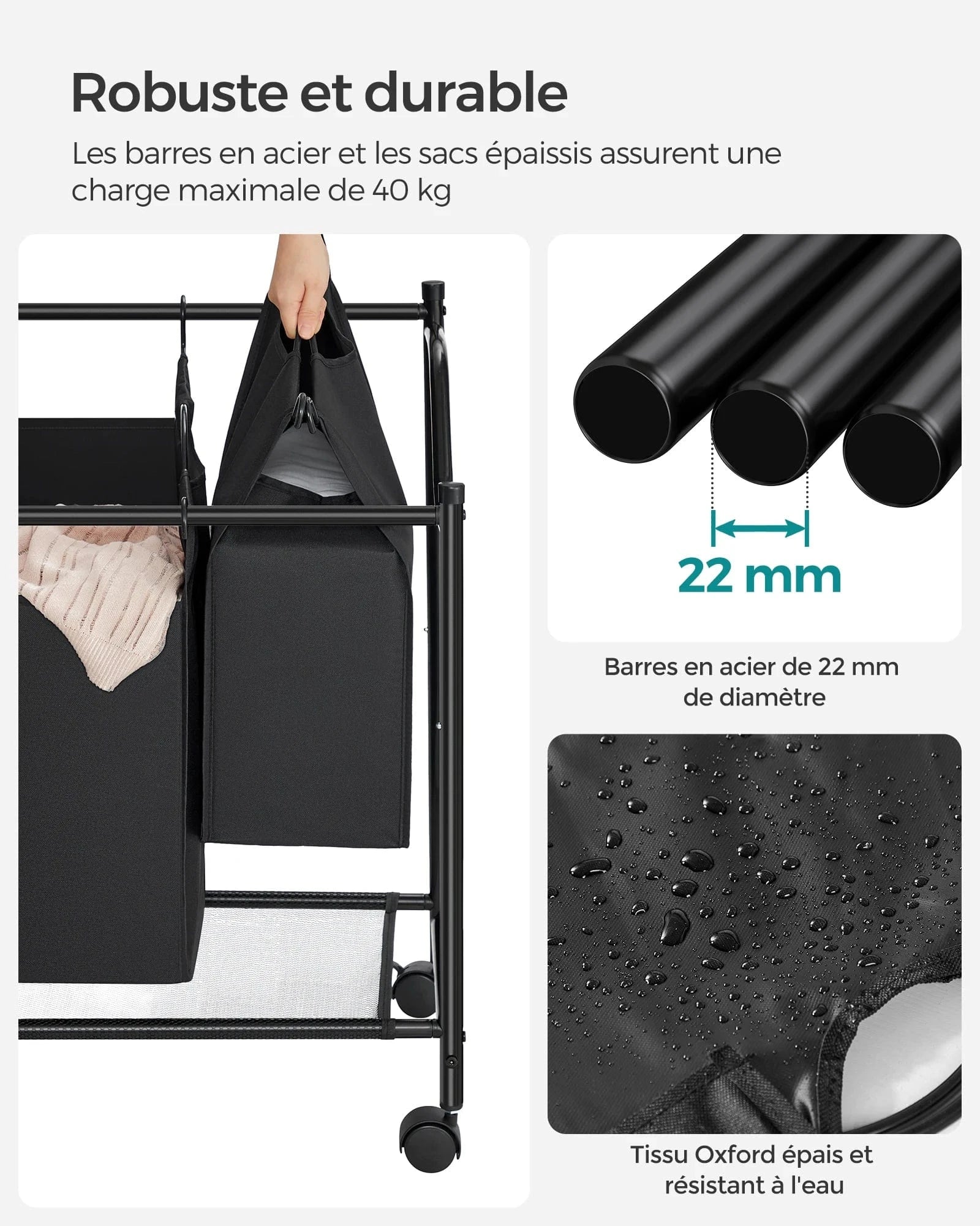 panier à linge 4 compartiments - Bénéficiez d'un rangement pratique et élégant