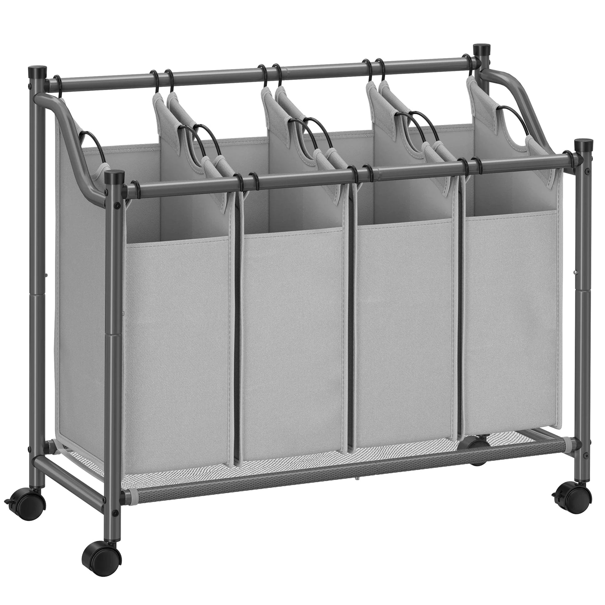panier à linge 4 compartiments - Bénéficiez d'un rangement pratique et élégant Gris