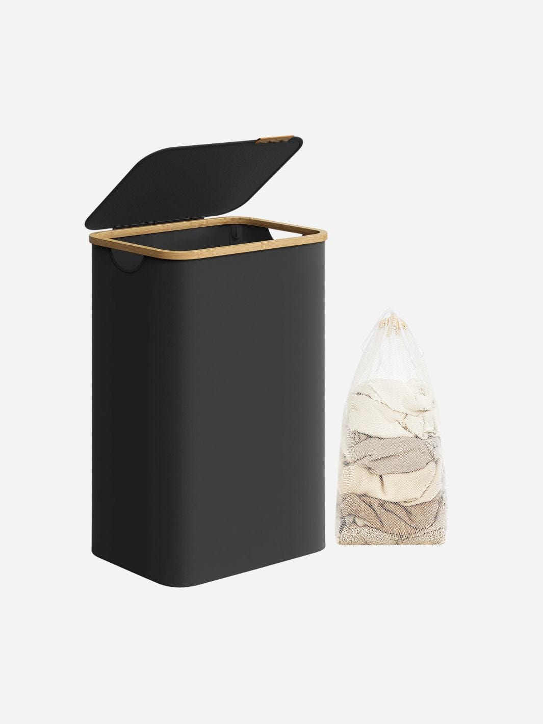 Panier à linge pliable 90L avec couvercle et sac