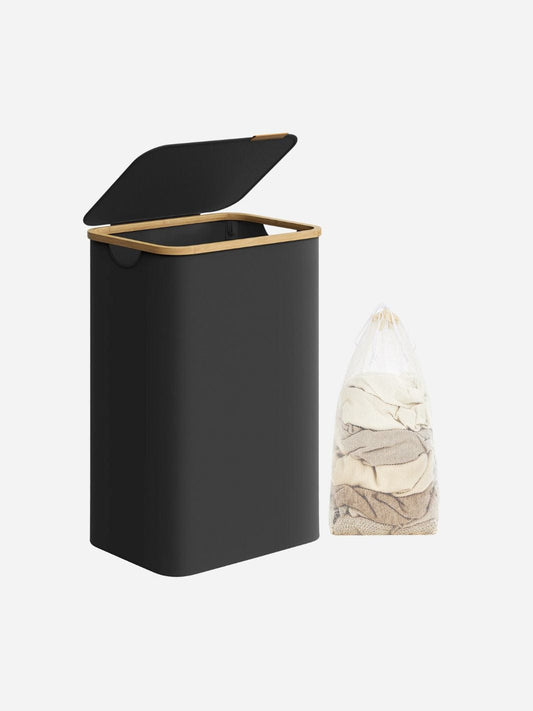 Panier à linge pliable 90L avec couvercle et sac