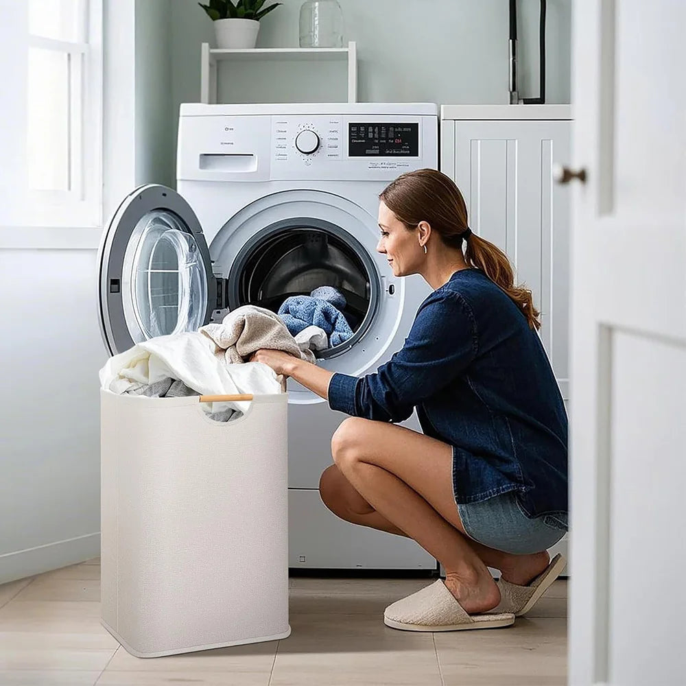 Panier linge pliable rangement salle bain - Organisez facilement votre buanderie - Aéraly