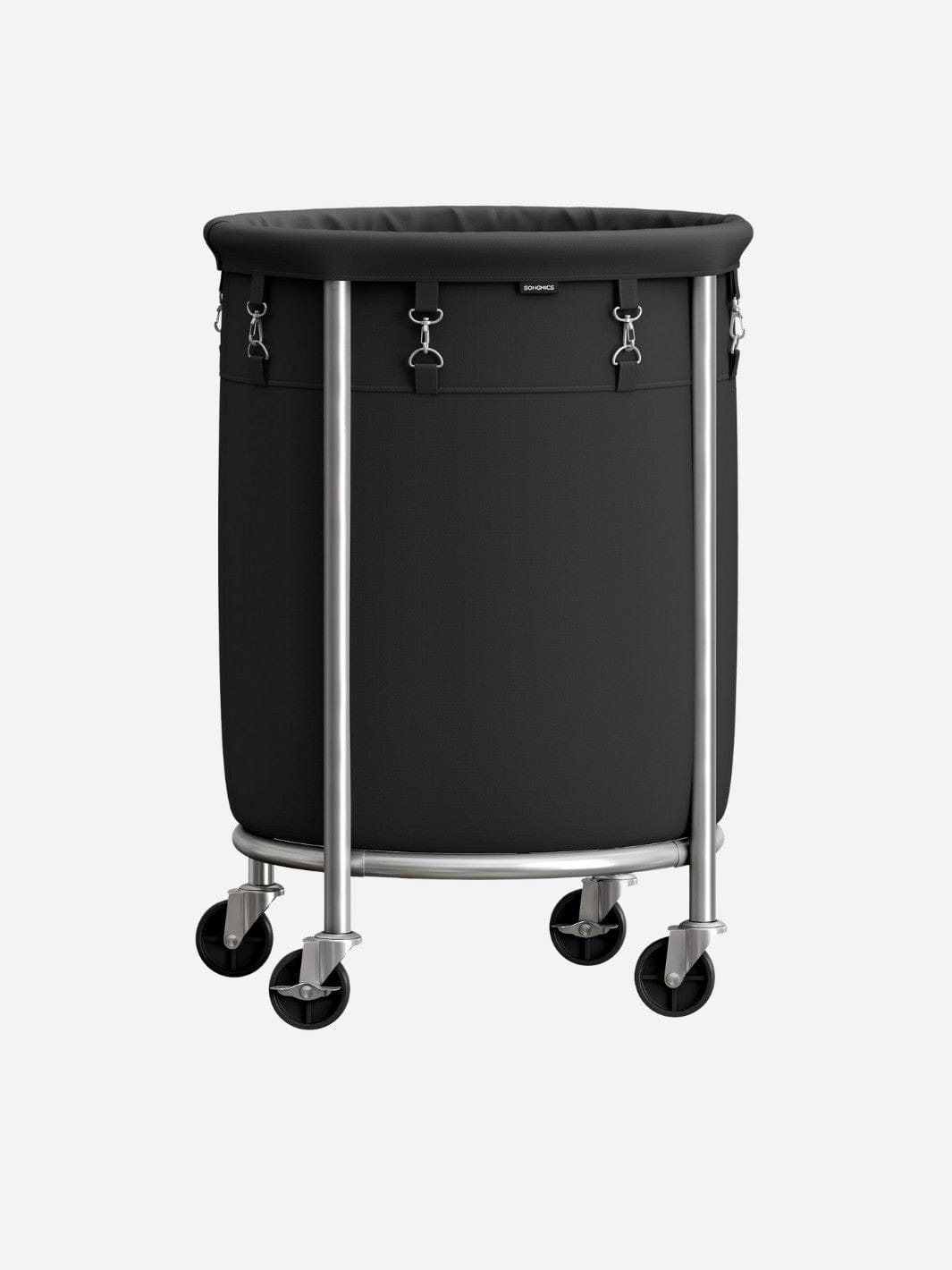 Panier a linge sur roulettes – Sac amovible, pratique et robuste Noir