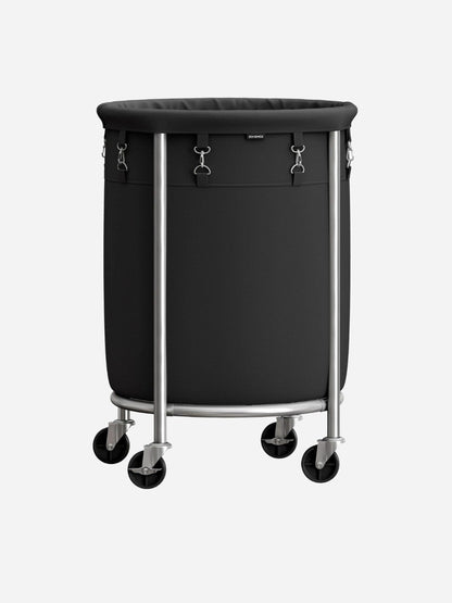 Panier a linge sur roulettes – Sac amovible, pratique et robuste Noir