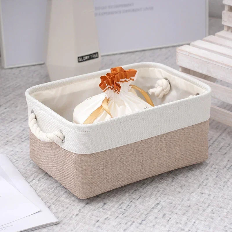 Panier de rangement en tissu avec poignée et grande capacité - Aéraly
