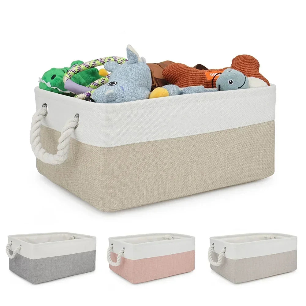 Panier de rangement en tissu avec poignée et grande capacité - Aéraly
