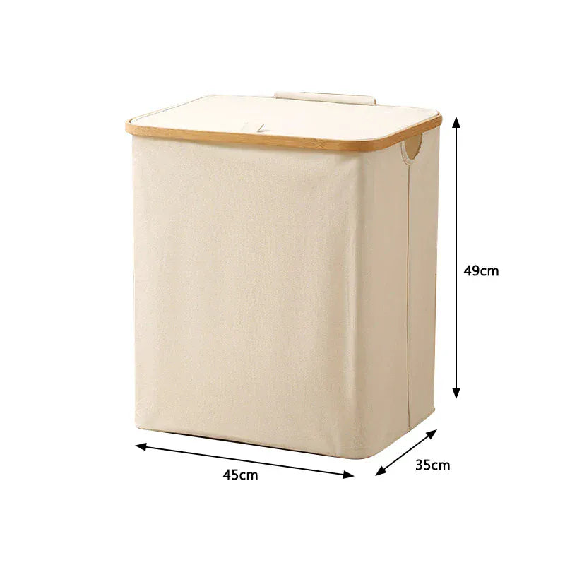 panier linge pliable avec et sans couvercle Beige - Carré avec couvercle