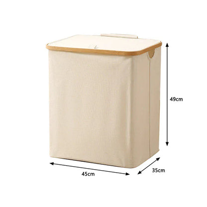 panier linge pliable avec et sans couvercle Beige - Carré avec couvercle