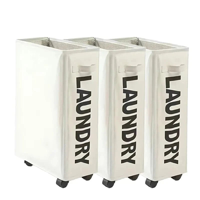 panier à linge a roulettes pliable