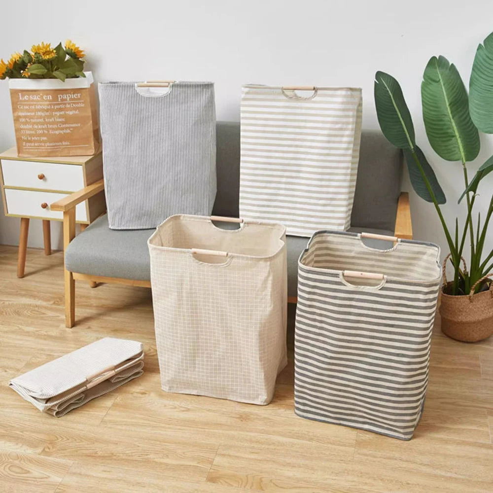 Panier rangement salle bain tissu pliable imperméable - Aéraly