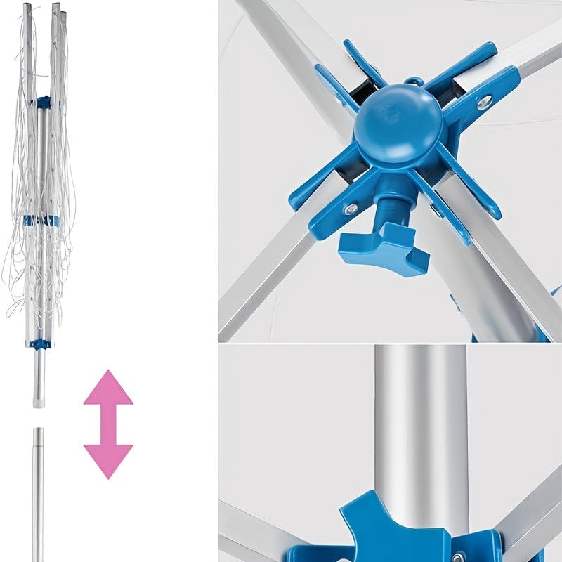 Parapluie étendoir à linge – Séchoir rotatif de jardin pliable 38 m avec housse de protection 140x180cm