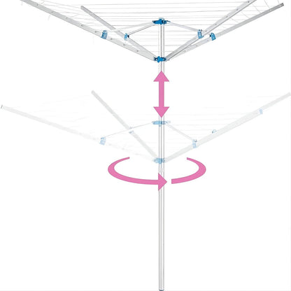 Parapluie étendoir à linge – Séchoir rotatif de jardin pliable 38 m avec housse de protection 140x180cm
